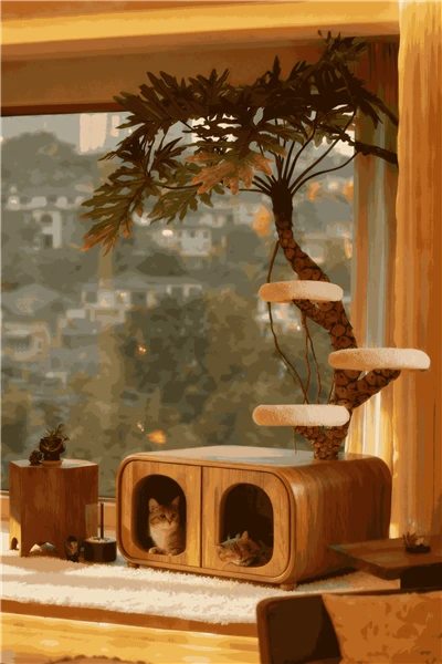Kunstig Monstera Deliciosa Tree Cat Tree